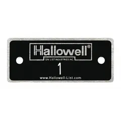 Set of 10 aluminum number plates, each measuring 2 3/8 in x 1 in, with black background and white lettering covering numbers 1 through 10. Used for identification and labeling of equipment, bins, shelves, or control panels in industrial environments.