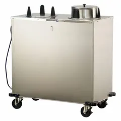 This NSF-certified heated plate dispenser cart from LAKESIDE is constructed of stainless steel and accommodates plates up to 9 1/8 inches. With an overall height of 39 7/8 inches and two swivel casters, it is suited for holding and warming plates in commercial food service environments.
