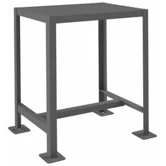 This fixed-height steel-top worktable from DURHAM MFG features a 24 in x 18 in steel work surface with a 2,000 lb overall load capacity. It is a non-expandable, non-modular unit suitable for industrial workshops, assembly lines, and maintenance areas for heavy-duty tasks such as supporting machinery, tools, and parts during fabrication or repair operations.