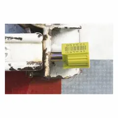 Steel bolt seal with 3/8 in diameter and 3 1/2 in bolt length, providing 3 1/2 in clearance. Sealed and random-coded for tamper-evident locking of cargo containers, trailers, and gates. Supplied in a 200-pack.