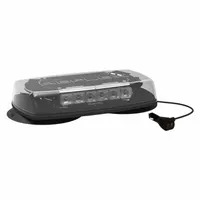 This ECCO mini light bar features LED illumination with SAE J845 Class 1 rating for high-visibility warning applications. It offers 18 selectable flash patterns, a suction mount for temporary installation, and a plug electrical connection for easy power integration. Suitable for use on emergency, utility, and fleet vehicles requiring compact warning lighting