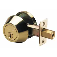 MASTER LOCK Deadbolt Lock: Cylindrical, 1 3/8 in Door Thick - Max, Brass (MPN DS0603KA4S)