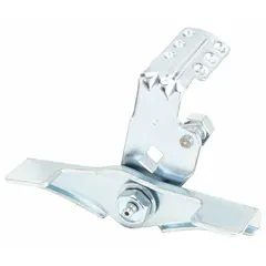 Steel brake kit for casters with 6-inch wheel diameter and 2-inch wheel width. Operated via side pedal; lock not included. Used to add braking capability to industrial casters on carts or equipment in material handling applications.