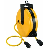 APPROVED VENDOR Extension Cord Reel: Ratchet Lock, 30 ft Cord Lg, 14 AWG, SJTW, 5-15R Cord Lg, 5-15P (MPN 436G97)