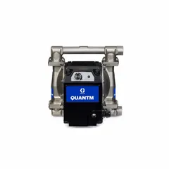 This GRACO electric diaphragm pump features an aluminum housing with PTFE diaphragms backed by EPDM and PTFE check valves. It has a 1-inch NPT fluid connection and operates on 100-120V AC. Suitable for transferring a range of fluids in industrial applications such as chemical processing, water treatment, and paint circulation.