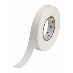 Continuous label roll of white semi-gloss vinyl, 1/4 inch wide by 165 feet long, for indoor use. Features a removable and repositionable adhesive. Compatible with BBP11 printer series. Suitable for general identification, asset tracking, and cable marking in industrial environments.