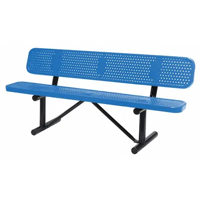 OEM Outdoor Bench: 72 in Overall Lg - Thermoplastic Coated Steel Benches