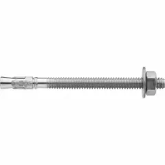 Stainless steel hex-head sleeve anchors for fastening heavy fixtures to concrete, brick, or block. Each anchor has a 3/4" diameter, 3/4"-10 thread, and 10" overall length. Supplied in a 10-pack.