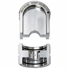U Style crimping die set for 2/0 AWG wire. Includes upper and lower dies. For use with MILWAUKEE model 2779-22. Suitable for electrical wire and cable crimping in industrial applications.