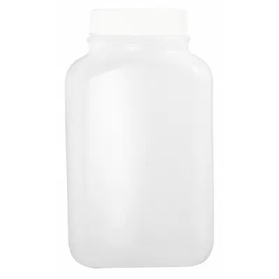 QORPAK Mixing/Storage/Sampling Bottle: 125 mL, 4.2 fl oz, HDPE, Natural - HDPE Rectangular Lab Bottles