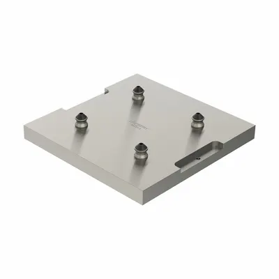 JERGENS Fixture Plate: ZPS, Steel, Rectangular, 18.08 lb Wt, 225 mm W x 180 mm L x 39 mm H - Zero Point System Fixture Plates