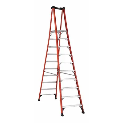 LOUISVILLE LADDER FXP1810HD 10 ft Fiberglass Podium Stepladder, 375 lb Capacity - General Purpose Podium Stepladders