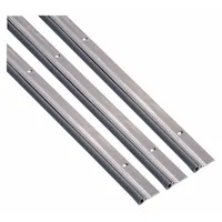 This metal leaf weatherstripping features an aluminum flange and a vinyl bulb insert. It measures 7 ft in length, 1 3/16 in width, and 1 1/16 in height. Designed to seal gaps around doors, it helps block drafts, dust, and moisture in commercial or industrial settings such as warehouses and loading docks