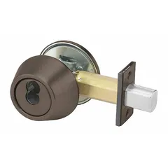 This standard cylindrical deadbolt features a Small Format Interchangeable Core (SFIC) cylinder with core included. It is ADA compliant and designed for maximum door thickness of 1 3/8 in. The dark oxidized satin bronze, oil rubbed finish provides a corrosion-resistant surface suitable for commercial or institutional door applications where access control and rekeying flexibility are required.