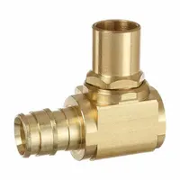 Brass expansion fitting with BSPP male thread on one end and barbed connection for PEX tubing on the other. Used in plumbing and hydronic heating systems for joining PEX tubing to threaded components. Suitable for potable water and radiant floor heating applications