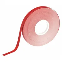 Solid red vinyl floor marking tape, 1/4 in wide by 50 ft long, 4 mil thickness. No printed legend. Used for marking aisles, hazard zones, and storage areas in industrial facilities