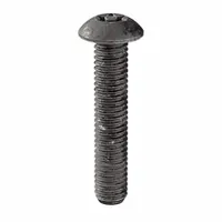 Tamper Resistant Screw: #10-32 Thread Size, 1 in Lg, Steel, Black Oxide, Button, 25 PK (MPN 81200)