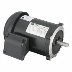 This Dayton motor is a C-face, 3-phase general purpose AC motor with a totally enclosed fan-cooled (TEFC) enclosure. It delivers 1 hp at 3,435 RPM on 60 Hz, with a full load current of 3.0/1.5 A at 230/460V AC. Suitable for industrial applications such as pumps, fans, conveyors, and compressors.