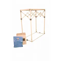 This particle containment envelope measures 60 inches in length and 120 inches in height. It is used to contain particles during ceiling cavity work in industrial environments, helping maintain clean conditions during maintenance or construction.