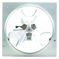 This direct-drive reversible panel fan is suitable for general ventilation, exhausting stale air, or supplying fresh air in industrial and commercial facilities. It features a 16-inch blade, 1/4 hp motor, and a totally enclosed air-over motor enclosure. The fan operates on 208-230/460V AC, three-phase power.