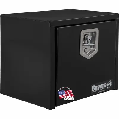 BUYERS PRODUCTS Single Drop-Down Door Box, Black, 15 in Depth, Keyed Lock - Single Drop-Down Door Boxes