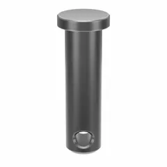 Steel clevis pin with 5/16 in diameter and 1 1/8 in shank length. Supplied in a 25-pack. Used as a removable, non-threaded pivot point in mechanical linkages and light-duty fastening applications.