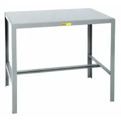 This fixed-height steel-top worktable provides a 36 x 24 inch work surface with a 2000 lb load capacity. Suitable for assembly, inspection, packaging, and maintenance tasks in industrial environments. The unit is not expandable or modular.