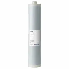 This deionization cartridge is constructed from plastic and contains MBD15 mixed-bed resin media. It has a flow rate of 3.8 lpm and an overall diameter of 3 1/2 inches. Used in water purification systems to remove ions from feed water for applications such as rinsing, mixing, and analytical testing.