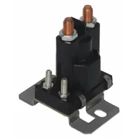 SPST-NO DC power solenoid with 15 V DC coil, continuous duty cycle, and 4 terminals. Coil termination is #10-32; contact termination is 5/16 in-24. Used for switching high-current DC loads in battery systems, motor circuits, and industrial control panels