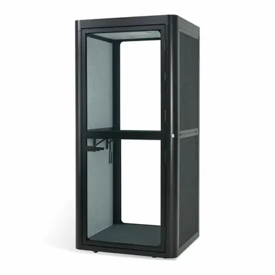 FLEXISPOT Booth: 1 Seating Positions, Black, Aluminum, 89 in Ht - Max, 40 1/8 in - FlexiSpot Quick Install Office Pods