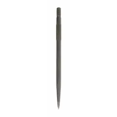 This replacement tip is designed for use with metal marking scribers. It features a needle point for scribing precise lines on metal surfaces. The tip has a 3-inch overall length. It is a consumable component for layout, cutting, or welding reference marks.