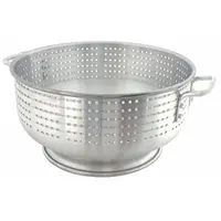 CRESTWARE Colander: 21 qt Capacity, 8 in Overall Ht, Aluminum, Handle Included (MPN ACOL21M)