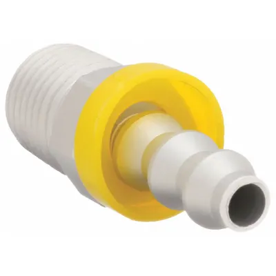 SPEEDAIRE Push-On Hose Fitting: Hose Barb x NPT, 1/4 in x 1/4 in Fitting Size, Male x Male - 6061-T6 Aluminum Multipurpose (Air, Water, Chemical) Push-On Barbed Hose Fittings