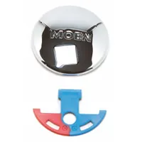 MOEN Index Button: Metal, Chrome, For Single-Handle Handle Type, Color Index, Blue/Red (MPN 100021)