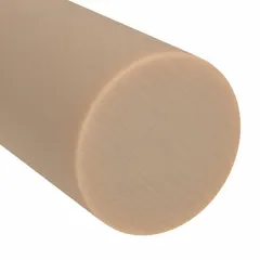 ABS rod, 3/4 in diameter, 6 ft length, beige opaque finish. Tensile strength 7,200 psi, impact strength 4.6 ft-lb/in. Used for machining prototypes, jigs, fixtures, and structural parts requiring impact resistance and tensile strength.