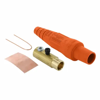 LEVITON Single Pole Inline: Female, Orange, 600V AC/600V DC, 400 A, Single Set Screw Termination - Plugs with Set Screw Terminations