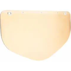 Gold polycarbonate over-visor designed for use with the M-Series Over-Visor Frame. Provides a protective layer for the visor assembly in powered air-purifying respirator (PAPR) systems, shielding against impacts, scratches, and welding spatter in industrial environments.