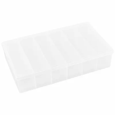 FLAMBEAU T606D Clear Plastic Small Parts Compartmented Box, 6 Fixed Compartments - Small Parts Compartmented Boxes with Fixed Dividers