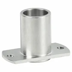 Oval receptacle designed to accept 3/8 in diameter quick-release pins. Provides a secure mounting point for applications requiring rapid assembly and disassembly, such as industrial equipment, machinery guarding, and tooling fixtures.