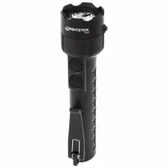 This NIGHTSTICK flashlight provides 260 lumens of light with a 170-meter beam distance and a 19-hour run time at maximum brightness. It operates on three AA batteries. Suitable for general-purpose illumination in industrial, maintenance, and outdoor settings.