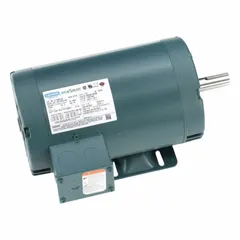 This LEESON rigid base 3-phase AC motor delivers 1 1/2 hp at 1,750 RPM with a full load current of 2.15 A at 60 Hz. It operates on 230/460V AC and features an open drip-proof (ODP) enclosure. Typical applications include pumps, fans, conveyors, and machine tools in clean, dry environments.