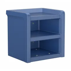 Nightstand from the Endurance series, finished in Midnight Blue. Overall dimensions: 21 in width, 18 in depth, 21 1/2 in height. Suitable for bedside use in residential or light commercial settings, providing a surface and storage for personal items.