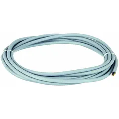 This unshielded continuous flexing tray cable features 4 conductors of 14 AWG with a PVC jacket. It is designed for exposed run applications in cable carriers or drag chains where repeated bending occurs. Minimum bend radius factor is 5 x OD for fixed installations and 7.5 x OD for flexible applications.