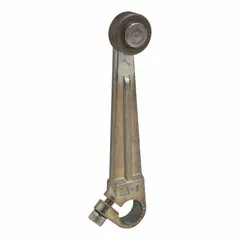 Fixed roller lever accessory for 9007C series limit switches. Features a rotary lever roller actuator with outside offset roller position. Maximum arm/operator length of 3 inches. Used for mechanical position detection in industrial automation and machine safety applications.