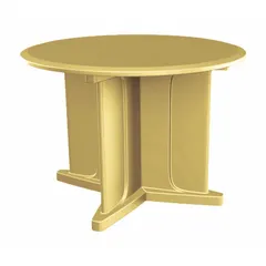 This 42-inch diameter round table features a no-game-top surface and an X-base design that accepts sand ballast for outdoor stability. Constructed of polyethylene, it meets ISO 22196 standards for antimicrobial performance. Suitable for commercial and public settings such as parks, campuses, and break rooms.