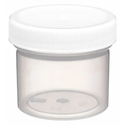 QORPAK Laboratory Jar: Polystyrene, Polypropylene, 2 fl oz, 53 mm Body Dia, 46 mm Ht - Polystyrene Lab Jars