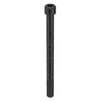 Inch-system standard socket head cap screw with 5/8"-11 thread size and 8-inch length. Made of alloy steel with black oxide finish. Right-hand thread direction, 1/2-inch drive size. Supplied in a 10-pack. Used for fastening components in machinery, equipment assembly, and structural applications