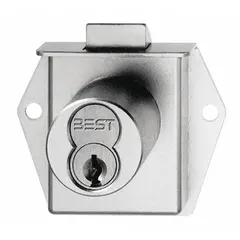 Latchbolt cabinet and drawer lock with vertical diamond design, accepting Small Format Interchangeable Cores (SFIC) for key control. Body height 2 1/8 in, width 1 7/8 in. Core not included; lock is keyed for use with a key. Suitable for securing cabinets and drawers in commercial, institutional, and industrial settings.