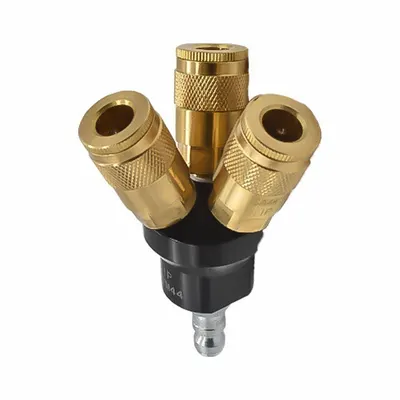 INTERSTATE PNEUMATICS Round Brass Air & Fluid Block Manifold - Air & Fluid Block Manifolds