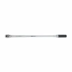 This ratcheting micrometer torque wrench features a 3/4 in drive and a torque range of 100 ft-lb to 600 ft-lb. It is designed for precise torque application on fasteners in industrial settings, such as heavy equipment assembly and maintenance. The tool is not tether capable.